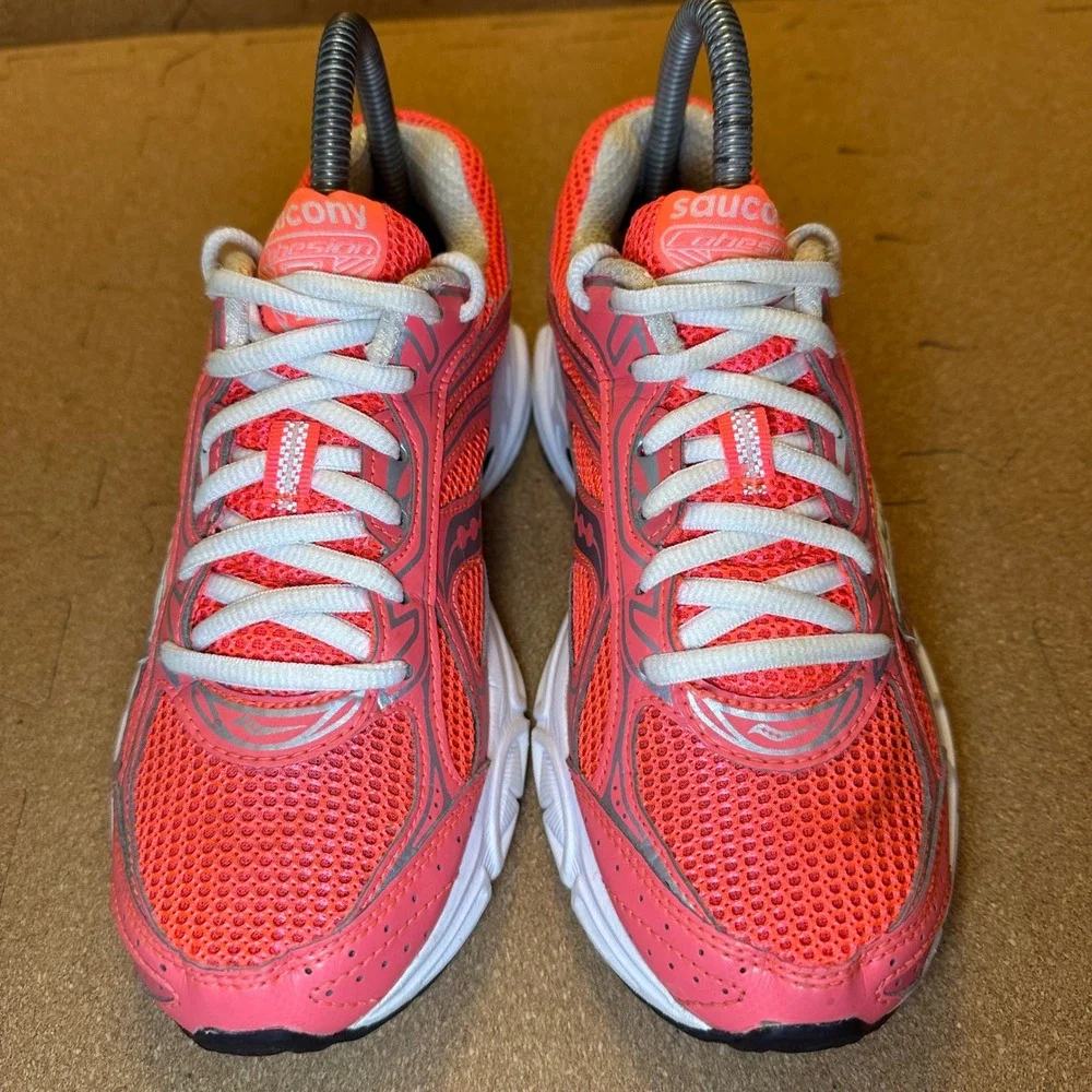 Saucony Cohesion 7 Womens Sz 6 Running Shoes Pink Silver Mesh Sneakers S15181-31